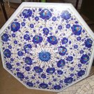 24" Marble Restaurant Table Top Lapis Lazuli Inlay Mosaic Gem Home Garden Decor