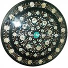 Marble Coffee Dining Table Top Inlay Abalone Stone Floral Marquetry Decor H926