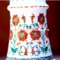 Antique White Marble Flower Vase Micro Mosaic Inlay Work Collectible Gifts H1947