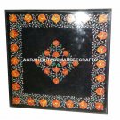 Marvelous Marble Black Side End Table Top Mosaic Fine Inlay Art Decorative H4423 Marvelous Marble Black Side End Table Top Mosaic Fine Inlay Art Decorative H4423