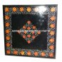 Marvelous Marble Black Side End Table Top Mosaic Fine Inlay Art Decorative H4423