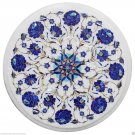 12" White Marble Coffee Table Top Lapis Lazuli Inlay Mosaic Marquetry Gift Decor 12" White Marble Coffee Table Top Lapis Lazuli Inlay Mosaic Marquetry Gift Decor