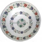 White Marble Top Coffee Table Mosaic Floral Multi Stone Home Inlay Decor H3185