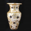 12'' Marble Abalone Stone Decoration Vase Pietradura Inlay Easter Day Gift H3753 12'' Marble Abalone Stone Decoration Vase Pietradura Inlay Easter Day Gift H3753