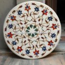 Marble Office Center Side Table Top Marquetry Stunning Inlay Arts Decor H4395