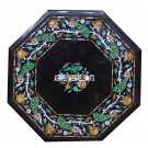 Antique Marble Top Outdoor Coffee Table Marquetry Inlaid Arts Garden Decor H3924
