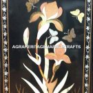 Black Marble Breakfast Table Top Mosaic Rare Inlaid Art Living Room Decor H4495