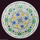 White Marble Serving Dish Plate Hakik Floral Mosaic Inlay Kitchen Arts Decor White Marble Serving Dish Plate Hakik Floral Mosaic Inlay Kitchen Arts Decor