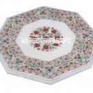White Marble Top Coffee Carnelian Floral Art Table Inlaid Work Home Decor H3356