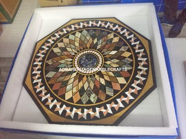 Multi Marble Dining Hallway Outdoor Top Table Marquetry Inlay Stone Decor H5661