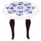 White Marble Coffee Marquetry Table Top With Stand Lapis Inlay Patio Decor H3048 White Marble Coffee Marquetry Table Top With Stand Lapis Inlay Patio Decor H3048