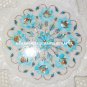 14" Marble Top Side Table Lapis Lazuli Mosaic Inlay Garden Decor Art Gifts H1355