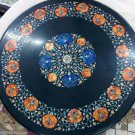 24" Black Marble Lapis Lazuli Coffee Mosaic Table Top High Quality Hakik Floral 24" Black Marble Lapis Lazuli Coffee Mosaic Table Top High Quality Hakik Floral