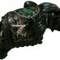 4" Black Marble Elephant Trunk Up Rare Mosaic Inlay Pietradure Home Decor Gifts