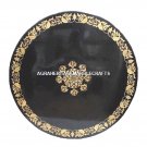 Marble Dining Table Top Hakik Inlay Gem Ancient Mosaic Leaf Handmade Decor H489