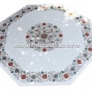 Marble Dining Coffee Table Top Mosaic Inlaid Pietradura Home Garden Decor H1389