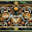 Green Marble Dining Table Pietradura Inlaid Outdoor Mosaic Elegant Decor H3352