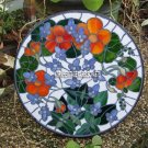 Round Marble End Coffee Table Top Gemstone Inlaid Floral Art Kitchen Decor H4025