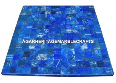 Marble Coffee Center Table Top Lapis Lazuli Inlaid Marquetry Garden Decor H2027