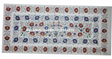Marble Dining Countertop Table Carnelian Lapis Inlay Restaurant Patio Decor H943