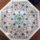 15" Marble Coffee Table Marquetry Gems Inlay Collectible Art Hallway Decor H3128 15" Marble Coffee Table Marquetry Gems Inlay Collectible Art Hallway Decor H3128