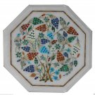 12" Marble Coffee Table Top Grapes Marquetry Semi Precious Marquetry Art Decor