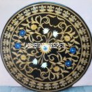 Black Marble Dining Table Top Marquetry Inlay Living Room Mosaic Home Deco H3228