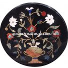 Black Marble Coffee Table Top Rare Pietradure Floral Art Mosaic Home Decor H2481 Black Marble Coffee Table Top Rare Pietradure Floral Art Mosaic Home Decor H2481