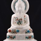 12" White Marble Buddha Statue Figure Stone Sculpture Religious Handcarved Fine