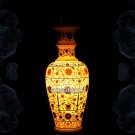 16" Marvelous Marble Flower Vase Inlay Floral Stones Best Special Gift Decor Art