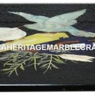 White Marble Center Table Top Birds Semi Precious Stone Inlay Mosaic Decor H2987 White Marble Center Table Top Birds Semi Precious Stone Inlay Mosaic Decor H2987