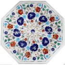 White Marble Coffee Center Table Top Rare Mosaic Lapis Inlay Home Decorate H3044 White Marble Coffee Center Table Top Rare Mosaic Lapis Inlay Home Decorate H3044