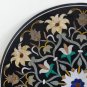 42" Black Marble Mosaic Inlaid Dining Coffee Table Top Handmade Rare Garden Arts