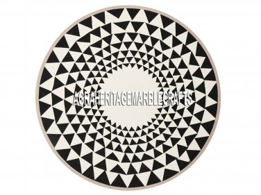 24'' Black Marble Center Coffee Table Collectible Arts Marquetry Inlay Art Decor