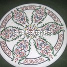 Round White Marble Top Side Table Pietradure Art Inlay Marquetry Furniture H3359