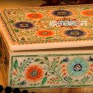 6"x4"x2'' Marble Trinket Jewelry Box Rare Stone Marquetry Arts Inlay Decor H3668