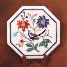 White Marble Inlay Table Stone Tops Multi Birds Art Floral Work Home Decor H3727 White Marble Inlay Table Stone Tops Multi Birds Art Floral Work Home Decor H3727