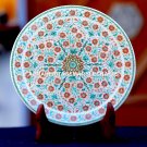 Antique White Marble Serving Plate Micro Mosaic Inlay Beautiful Art Decor H1949