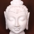 8" White Marble Buddha Fine Work With Stone Buddha Calm & Blessing Posture Decor