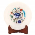 7'' White Marble Dish Plate Lapis Elephant Floral Art Inlay Marquetry Gift H3572 7'' White Marble Dish Plate Lapis Elephant Floral Art Inlay Marquetry Gift H3572