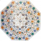 36" White Marble Outdoor Dining Table Rare Hakik Inaly Marquetry Art Decor H2883 36" White Marble Outdoor Dining Table Rare Hakik Inaly Marquetry Art Decor H2883