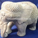 7" Handcarved Marble Standing Elephant Statue Intregrate Soapstone Decor H4221