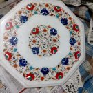 12" Mosaic Inlaid Lapis Marquetry Handmade Marble End Tables Coffee Tables Decor 12" Mosaic Inlaid Lapis Marquetry Handmade Marble End Tables Coffee Tables Decor