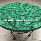Green Marble Dining Table Top Mosaic Malachite Inlay Occasion Garden Decor H2057