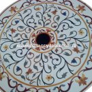 30'' Round Marble Coffee Mosaic Table Top Jasper Inlay Decor Marquetry Art H3074