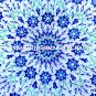 Antique White Marble Serving Dish Plate Semi Mosaic Lapis Living Art Decor H1951