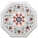 12" Marble Coffee Center Table Top Carnelian Inlay Mosaic Giving Tuesday Decor
