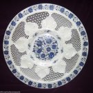 White Marble Serving Dish Plate Lapis Mosaic Inlay Work Art Table Kitchen Decor White Marble Serving Dish Plate Lapis Mosaic Inlay Work Art Table Kitchen Decor