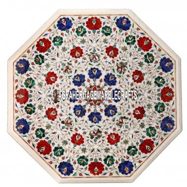 Marble Coffee Table With Fine Multi Floral Stone Inlay Decor Mosaic Arts H3541