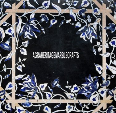 Decorative Marble Side Table Antique Marquetry Inlay Stone Kitchen Decor H3857